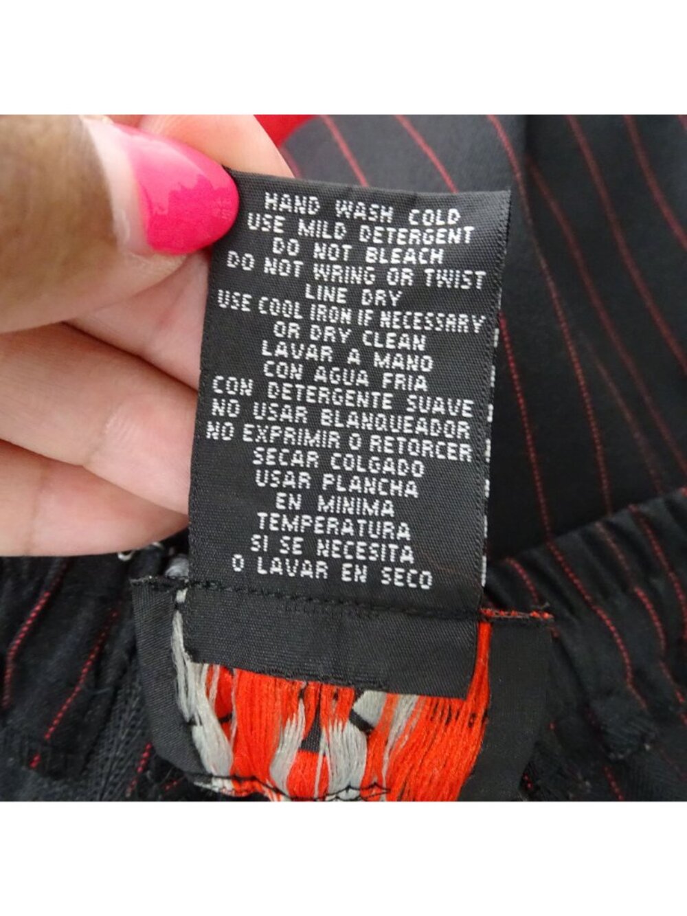 Vtg 2 pc R&K Originals Red Black Pinstripe Pants Suit Outfit Women Size 10 Y2K - Picture 13 of 13